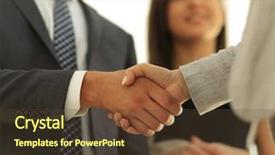  Presentation with diplomacy - Presentation consisting of diplomacy - businesspeople shaking hands against room background and a tawny brown colored foreground