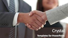  Presentation with diplomacy - Presentation having diplomacy - businesspeople shaking hands against room background and a tawny brown colored foreground