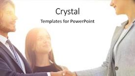  Presentation with shaking hands - Colorful PPT layouts enhanced with diplomacy - businesspeople shaking hands against room backdrop and a white colored foreground