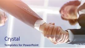  Presentation with diplomacy - Amazing slides having diplomacy - friendly smiling businessmen handshaking business backdrop and a lemonade colored foreground