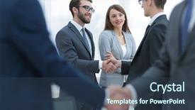  Presentation with peace education two smiley hands - Cool new slide set with diplomacy - two businessmen shaking hands backdrop and a ocean colored foreground