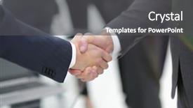  Presentation with diplomacy - Presentation consisting of diplomacy - two businessmen shaking hands background and a dark gray colored foreground