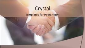  Presentation with diplomacy - Beautiful presentation design featuring diplomacy - two businessmen shaking hands backdrop and a coral colored foreground