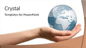  Presentation with diplomacy - Theme enhanced with diplomacy - woman holding globe on white background and a white colored foreground