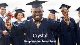  Presentation with mortar - Slide deck consisting of diplomas celebrating successful graduation background and a wine colored foreground