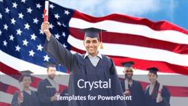  Presentation with indian flag - Slides enhanced with diplomas over american flag background and a ocean colored foreground