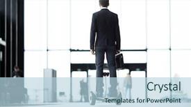  Presentation with moving - PPT layouts featuring diplomat - back view of young businessman background and a light blue colored foreground