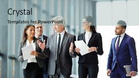  Presentation with congress - PPT theme with diplomat - business leader preparing his team background and a light gray colored foreground