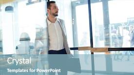  Presentation with cafeteria - Theme enhanced with diplomat - businessman opening door of cafeteria background and a light blue colored foreground