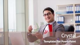  Presentation with canadian flag - Amazing theme having diplomat - businessman with canadian flag backdrop and a violet colored foreground
