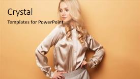  Presentation with pink business - Colorful slide deck enhanced with diplomat - stylish business woman in blouse backdrop and a lemonade colored foreground