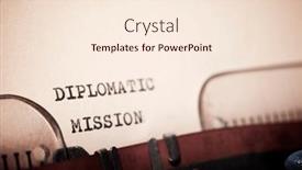  Presentation with mission - Presentation consisting of diplomatic-mission-text-written background and a cream colored foreground