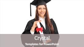  Presentation with black female - Colorful slides enhanced with diplome - female graduate student backdrop and a gray colored foreground