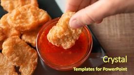  Presentation with chili - Slides enhanced with dipping chicken nugget in chili background and a tawny brown colored foreground