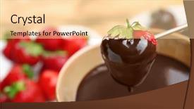  Presentation with chocolate strawberry - Theme featuring dipping into bowl with chocolate background and a lemonade colored foreground