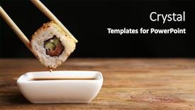  Presentation with roll - Audience pleasing theme consisting of dipping-roll-in-sauce backdrop and a black colored foreground