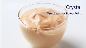  Presentation with sauce - PPT theme with dipping sauce background and a sky blue colored foreground