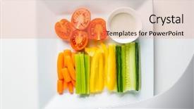  Presentation with dip - Presentation theme enhanced with dips - fresh organic vegetables with dip background and a coral colored foreground
