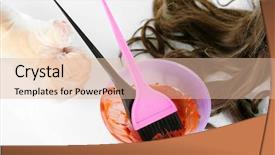  Presentation with hair brush - PPT theme having dips with brush for hair background and a lemonade colored foreground