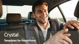  Presentation with taxi - Cool new presentation with direct connection - smiling young business man passenger backdrop and a  colored foreground