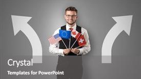  Presentation with moving target - Beautiful slide deck featuring direct integration - handsome young boy choosing target backdrop and a gray colored foreground