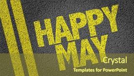  Presentation with road to safety - Cool new PPT theme with direct labor - happy may written backdrop and a tawny brown colored foreground