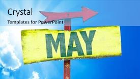  Presentation with labor - Audience pleasing PPT theme consisting of direct labor - may sign with sky background backdrop and a light blue colored foreground