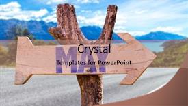  Presentation with road stop sign - Slide set featuring direct labor - may wooden sign with road background and a coral colored foreground