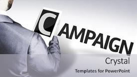  Presentation with campaign - Cool new presentation theme with direct mail - business man with the text backdrop and a light gray colored foreground