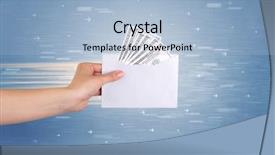  Presentation with hand holding earth - PPT layouts having direct mail - female hand holding empty background and a light blue colored foreground