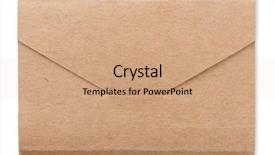  Presentation with brown and white - Cool new slide set with direct mail - rough brown envelope isolated backdrop and a coral colored foreground