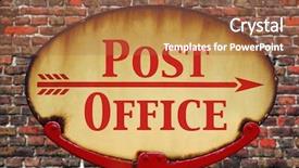  Presentation with retro - Slides with direct mail - rusty old retro arrow sign background and a red colored foreground