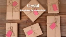  Presentation with holiday - Slide deck featuring direct mail - six holiday packages wrapped background and a coral colored foreground