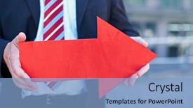  Presentation with direct marketing - PPT theme having direct marketing - business man with red arrow background and a light blue colored foreground