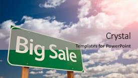  Presentation with for sale sign - Beautiful slide set featuring direct sales - big sale green road sign backdrop and a soft green colored foreground