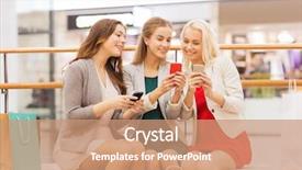  Presentation with people mall - Presentation theme with direct sales - sale consumerism technology and people background and a coral colored foreground