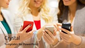  Presentation with people mall - Amazing theme having direct sales - sale consumerism technology and people backdrop and a coral colored foreground