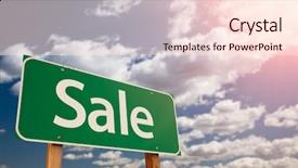  Presentation with for sale sign - Presentation theme consisting of direct sales - sale green road sign aginst background and a lemonade colored foreground