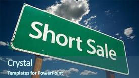  Presentation with for sale sign - Slides enhanced with direct sales - short sale green road sign background and a ocean colored foreground