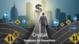  Presentation with profit - Presentation design featuring walking towards his profit target background and a dark gray colored foreground