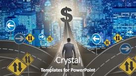  Presentation with profit - PPT theme consisting of walking towards his profit target background and a gray colored foreground