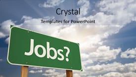  Presentation with gendered jobs - Theme consisting of career history - jobs green road sign background and a light blue colored foreground