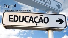  Presentation with cnc machining education - PPT theme having directing educational - education in portuguese direction sign background and a teal colored foreground
