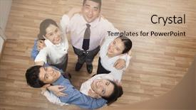  Presentation with holding on to a dream in a changing world - Colorful presentation theme enhanced with directing others - coworkers holding each other backdrop and a soft green colored foreground