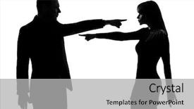  Presentation with man vs woman - PPT layouts featuring directing others - one caucasian couple man background and a light gray colored foreground