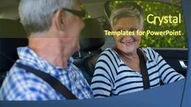  Presentation with senior couple - Beautiful PPT theme featuring directing others - senior couple looking at each backdrop and a tawny brown colored foreground