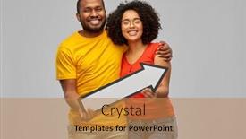  Presentation with african people - Beautiful PPT theme featuring direction-and-people-concept-happy backdrop and a coral colored foreground