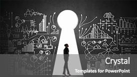  Presentation with black hole - Slides with direction arrows - silhouette of businesswoman against black background and a gray colored foreground