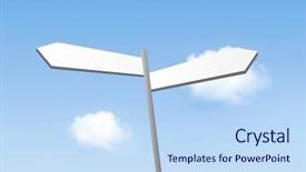  Presentation with blank - PPT layouts featuring direction boards - blank signpost background and a sky blue colored foreground