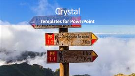  Presentation with signboard - Audience pleasing slides consisting of direction boards - signboard pico ruivo in madeira backdrop and a teal colored foreground